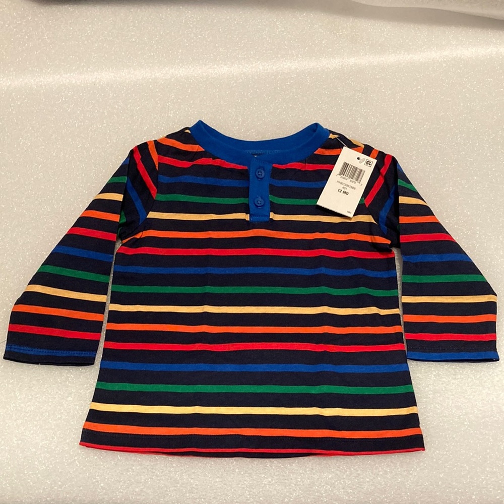 ⭐️ Host Pick! ⭐️ 2/$25 ❤️ NWT-First Impressions Boys Striped Button Tee - 12M